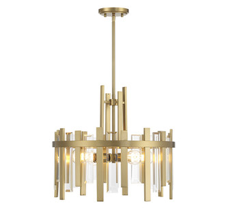 Lighting One E - V6-L7-3001-4-322 - Four Light Pendant - Guillford - Warm Brass