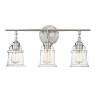 Lighting One E - V6-L8-8055-3-SN - Three Light Bathroom Vanity - Fuller - Satin Nickel