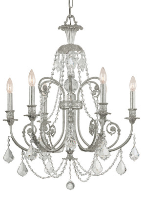 Crystorama - 5116-OS-CL-MWP - Six Light Chandelier - Regis - Olde Silver Crystorama - 5116-OS-CL-MWP - Six Light Chandelier - Regis - Olde Silver