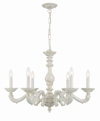 Crystorama - 5126-AW - Six Light Chandelier - Paris Market - Antique White Crystorama - 5126-AW - Six Light Chandelier - Paris Market - Antique White