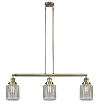 Innovations - 213-AB-G262 - Three Light Island Pendant - Franklin Restoration - Antique Brass Innovations - 213-AB-G262 - Three Light Island Pendant - Franklin Restoration - Antique Brass