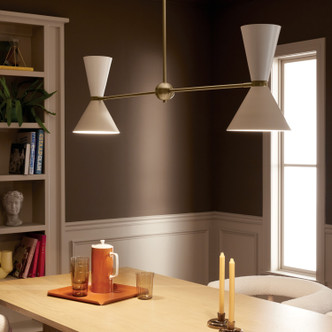 Phix Four Light Linear Chandelier (52569CPZGRG) Phix Four Light Linear Chandelier (52569CPZGRG)