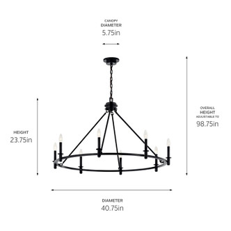 Carrick Eight Light Chandelier (52706BK)