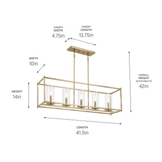 Crosby Five Light Linear Chandelier (43995NBR)