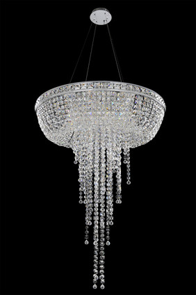 Allegri - 027352-010-FR001 - Eight Light Convertible Pendant - Flush Mount - Cascata - Chrome Allegri - 027352-010-FR001 - Eight Light Convertible Pendant - Flush Mount - Cascata - Chrome