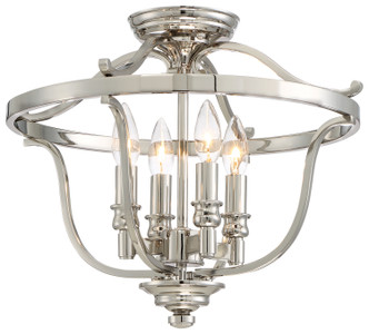 Minka-Lavery - 3296-613 - Four Light Semi Flush Mount - Audrey's Point - Polished Nickel Minka-Lavery - 3296-613 - Four Light Semi Flush Mount - Audrey's Point - Polished Nickel