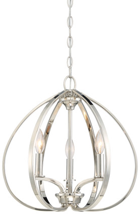 Minka-Lavery - 4982-613 - Three Light Pendant - Tilbury - Polished Nickel Minka-Lavery - 4982-613 - Three Light Pendant - Tilbury - Polished Nickel