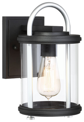 Minka-Lavery - 72671-32 - One Light Outdoor Wall Mount - Keyser - Black w/Silver Minka-Lavery - 72671-32 - One Light Outdoor Wall Mount - Keyser - Black w/Silver