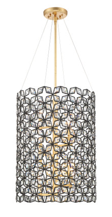 Metropolitan - N7847-711 - Eight Light Foyer Pendant - Brookcrest - Sand Coal W/ Gold Leaf Metropolitan - N7847-711 - Eight Light Foyer Pendant - Brookcrest - Sand Coal W/ Gold Leaf