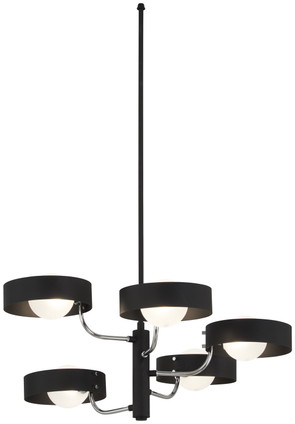 George Kovacs - P1565-729 - Five Light Chandelier - Lift Off - Coal and Polished Nickel George Kovacs - P1565-729 - Five Light Chandelier - Lift Off - Coal and Polished Nickel