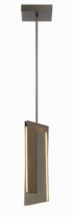 George Kovacs - P1641-895-L - LED Mini Pendant - Intersezioni - Midnight Iron And Faux Walnut George Kovacs - P1641-895-L - LED Mini Pendant - Intersezioni - Midnight Iron And Faux Walnut