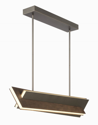 George Kovacs - P1648-895-L - LED Island Pendant - Intersezioni - Midnight Iron And Faux Walnut George Kovacs - P1648-895-L - LED Island Pendant - Intersezioni - Midnight Iron And Faux Walnut