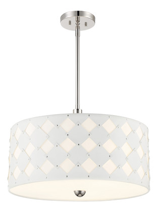 George Kovacs - P5338-613 - Three Light Pendant - Patchwork - Polished Nickel George Kovacs - P5338-613 - Three Light Pendant - Patchwork - Polished Nickel