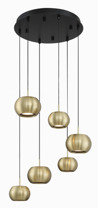 George Kovacs - P5474-884-L - LED Pendant - Halo - Coal And Brushed Gold George Kovacs - P5474-884-L - LED Pendant - Halo - Coal And Brushed Gold
