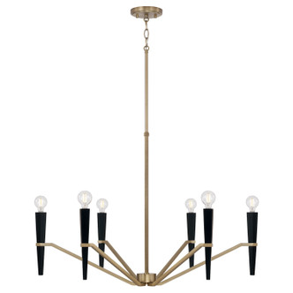Capital Lighting - 453861AB - Six Light Chandelier - Enzo - Aged Brass and Black