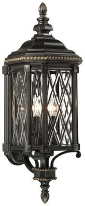Minka-Lavery - 9322-585 - Four Light Outdoor Wall Mount - Bexley Manor - Black w/Gold Highlights Minka-Lavery - 9322-585 - Four Light Outdoor Wall Mount - Bexley Manor - Black w/Gold Highlights