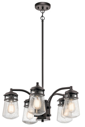 Kichler - 49498AZ - Five Light Outdoor Chandelier - Lyndon - Architectural Bronze Kichler - 49498AZ - Five Light Outdoor Chandelier - Lyndon - Architectural Bronze