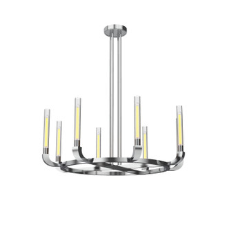 Alora - CH316008PNCR - Eight Light Chandelier - Flute - Polished Nickel/Ribbed Glass