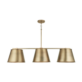Welker Three Light Island Pendant in Aged Brass (65-837831AD) Welker Three Light Island Pendant in Aged Brass (65-837831AD)