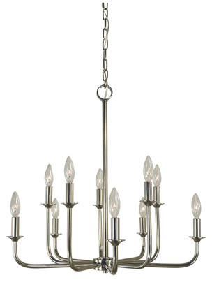 Framburg - 4980 PN - Ten Light Chandelier - Boulevard - Polished Nickel Framburg - 4980 PN - Ten Light Chandelier - Boulevard - Polished Nickel