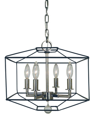 Framburg - 5304 PN/MBLACK - Four Light Dual Mount Chandelier - Isabella - Polished Nickel with Matte Black Accents Framburg - 5304 PN/MBLACK - Four Light Dual Mount Chandelier - Isabella - Polished Nickel with Matte Black Accents