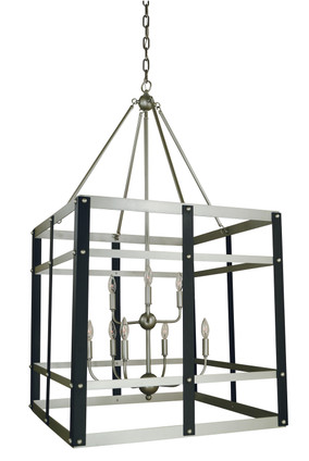 Framburg - 5349 SP/MBLACK - Nine Light Foyer Chandelier - Metro Artisan - Satin Pewter/Matte Black Framburg - 5349 SP/MBLACK - Nine Light Foyer Chandelier - Metro Artisan - Satin Pewter/Matte Black