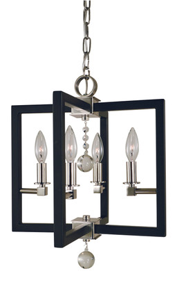 Framburg - 5362 PN/MBLACK - Four Light Chandelier - Minimalist Elegant - Polished Nickel/Matte Black Framburg - 5362 PN/MBLACK - Four Light Chandelier - Minimalist Elegant - Polished Nickel/Matte Black