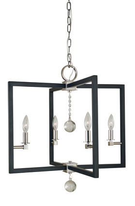 Framburg - 5364 PN/MBLACK - Four Light Chandelier - Minimalist Elegant - Polished Nickel/Matte Black Framburg - 5364 PN/MBLACK - Four Light Chandelier - Minimalist Elegant - Polished Nickel/Matte Black