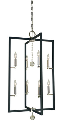 Framburg - 5368 PN/MBLACK - Eight Light Foyer Chandelier - Minimalist Elegant - Polished Nickel/Matte Black Framburg - 5368 PN/MBLACK - Eight Light Foyer Chandelier - Minimalist Elegant - Polished Nickel/Matte Black