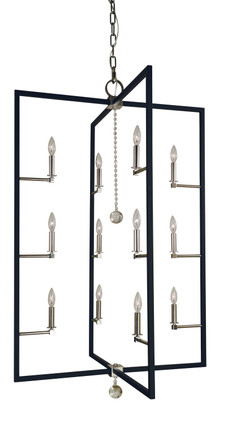 Framburg - 5369 PN/MBLACK - 12 Light Foyer Chandelier - Minimalist Elegant - Polished Nickel/Matte Black Framburg - 5369 PN/MBLACK - 12 Light Foyer Chandelier - Minimalist Elegant - Polished Nickel/Matte Black