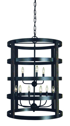 Framburg - L1009 MBLACK - Nine Light Foyer Chandelier - Homestead - Matte Black Framburg - L1009 MBLACK - Nine Light Foyer Chandelier - Homestead - Matte Black