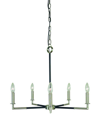 Framburg - L1085 BN/MBLACK - Five Light Chandelier - Schiller - Brushed Nickel with Matte Black Accents Framburg - L1085 BN/MBLACK - Five Light Chandelier - Schiller - Brushed Nickel with Matte Black Accents