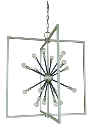 Framburg - L1146 SP/MBLACK - 16 Light Chandelier - Pyxis - Satin Pewter/Matte Black Framburg - L1146 SP/MBLACK - 16 Light Chandelier - Pyxis - Satin Pewter/Matte Black