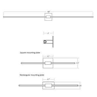 Z-Bar LED Wall Sconce (ZBW-60-4-CM-SW-BNI)