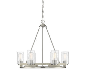 Lighting One E - V6-L1-7600-6-165 - Six Light Chandelier - Lynwood - Satin Nickel W/ Greywood