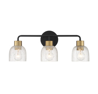 Lighting One E - V6-L8-5900-3-143 - Three Light Bathroom Vanity - Flagler - Matte Black w/ Warm Brass