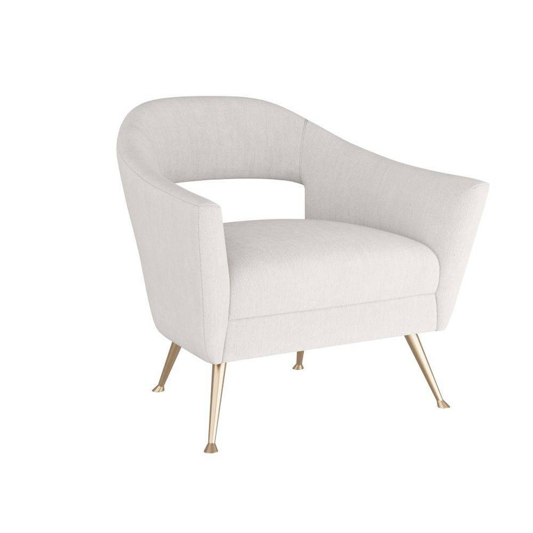 Arteriors - FRU04 - Chair - Weddington - Polar Boucle/Pale Brass Iron