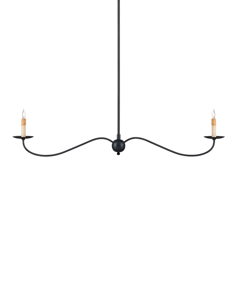 Currey and Company - 9000-1126 - Two Light Chandelier - Saxon Collection - Zanzibar Black