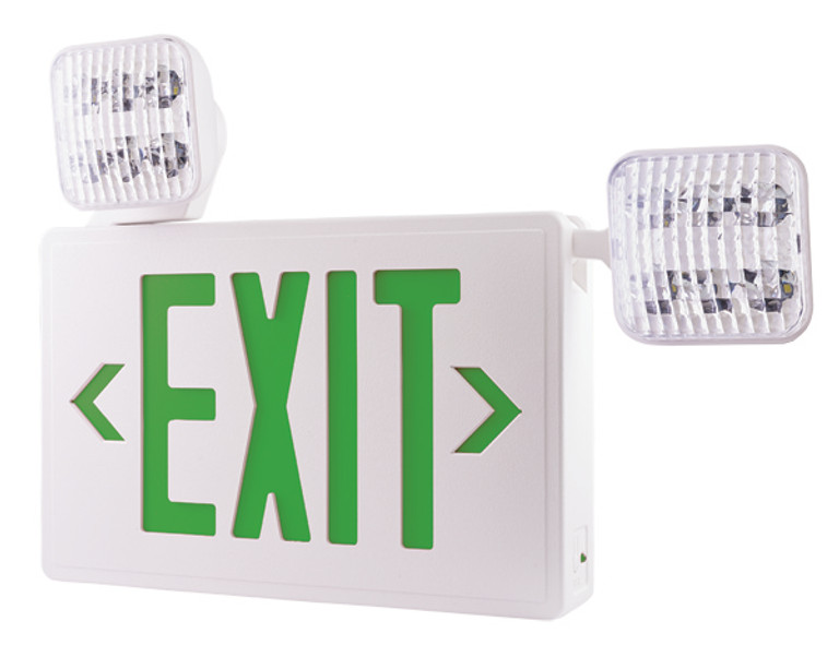 Elco Lighting - EE94HG - LED Combo Exit & Emergency Green Elco Lighting - EE94HG - LED Combo Exit & Emergency Green
