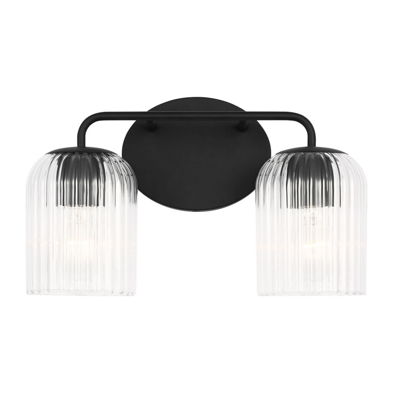 Generation Lighting - GLV1132MBK - Two Light Vanity - Eisele - Midnight Black Generation Lighting - GLV1132MBK - Two Light Vanity - Eisele - Midnight Black