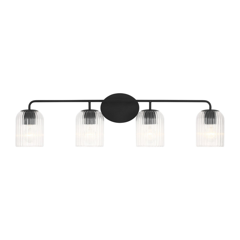 Generation Lighting - GLV1134MBK - Four Light Vanity - Eisele - Midnight Black Generation Lighting - GLV1134MBK - Four Light Vanity - Eisele - Midnight Black