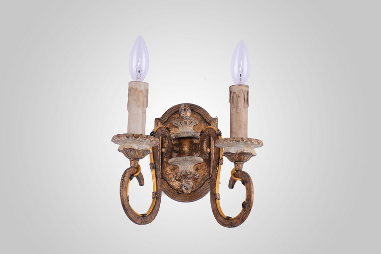 Terracotta Designs - W5122-2 - Two Light Wall Sconce - Milan - Gold Terracotta Designs - W5122-2 - Two Light Wall Sconce - Milan - Gold