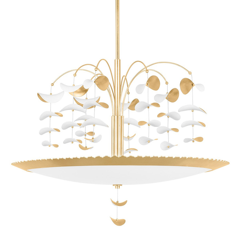 Hudson Valley - KBS1747808-GL/SWH - Eight Light Chandelier - Paavo - Gold Leaf/Soft White Combo