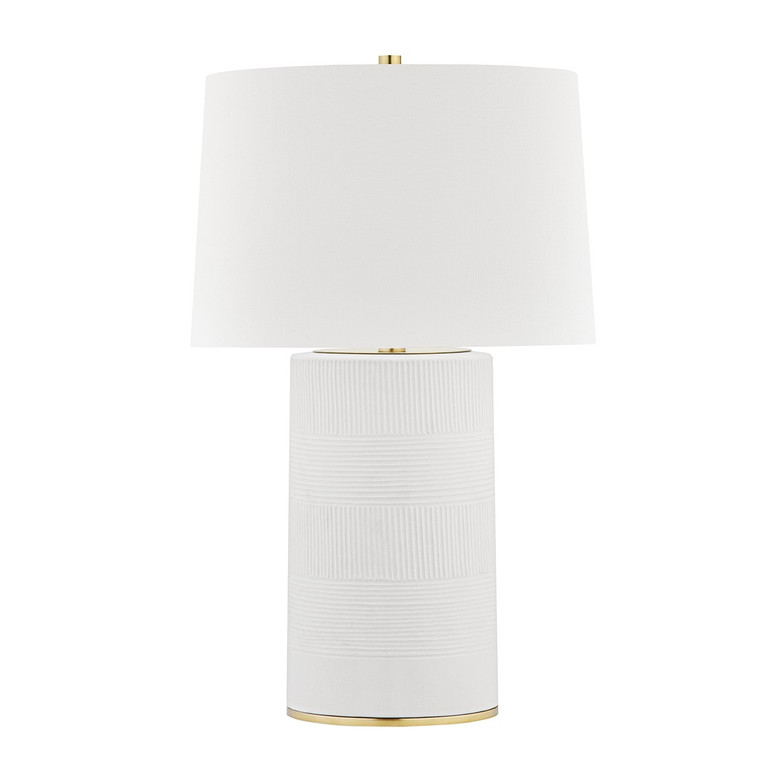 Hudson Valley - L1376-AGB/WH - One Light Table Lamp - Borneo - Aged Brass/Soft Off White Hudson Valley - L1376-AGB/WH - One Light Table Lamp - Borneo - Aged Brass/Soft Off White