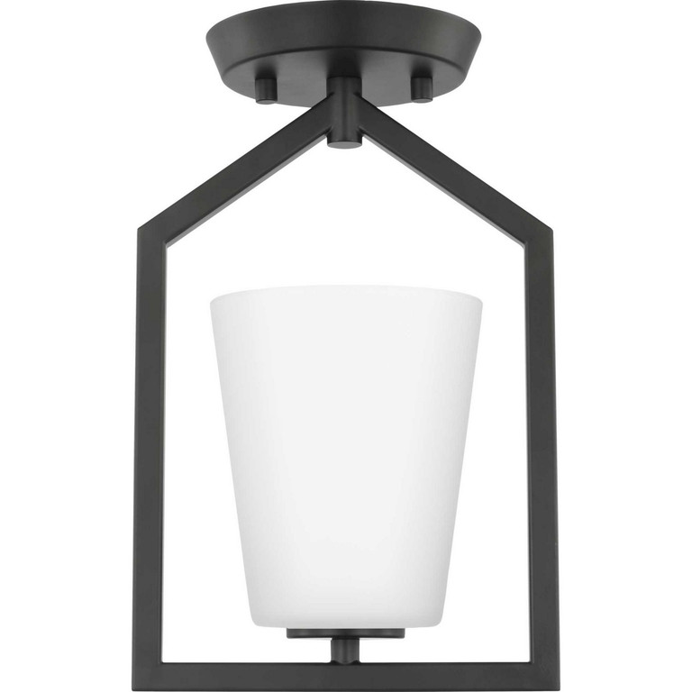 Progress Lighting - P350259-31M - One Light Semi Flush Mount - Vertex - Matte Black Progress Lighting - P350259-31M - One Light Semi Flush Mount - Vertex - Matte Black