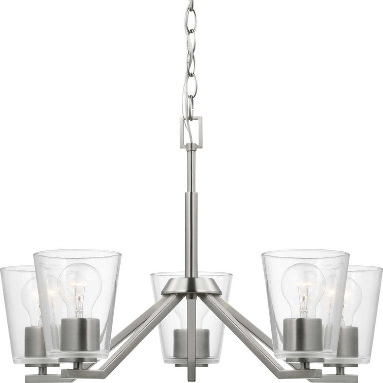 Progress Lighting - P400341-009 - Five Light Chandelier - Vertex - Brushed Nickel Progress Lighting - P400341-009 - Five Light Chandelier - Vertex - Brushed Nickel