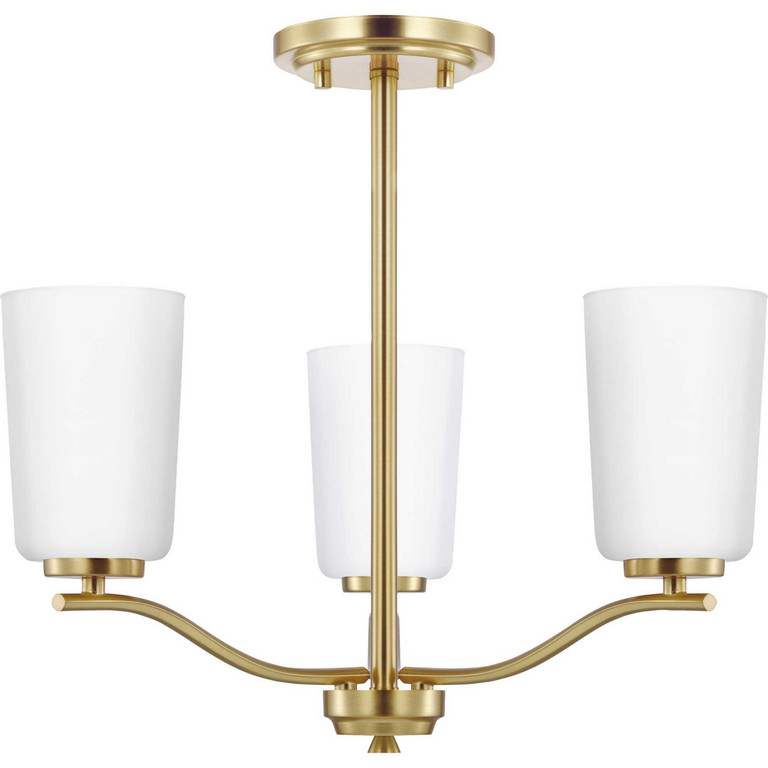 Progress Lighting - P400349-012 - Three Light Chandelier Conv - Adley - Satin Brass Progress Lighting - P400349-012 - Three Light Chandelier Conv - Adley - Satin Brass