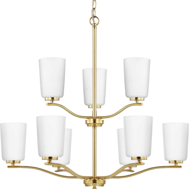 Progress Lighting - P400351-012 - Nine Light Chandelier - Adley - Satin Brass Progress Lighting - P400351-012 - Nine Light Chandelier - Adley - Satin Brass