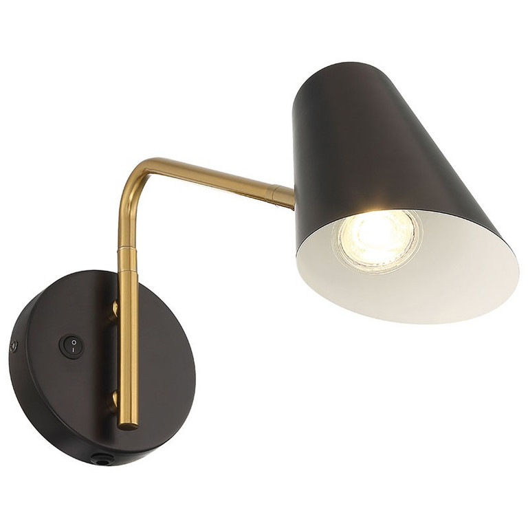 Access - 72014LEDD-BWA - LED Reading Light - Barsa - Black with Antique Brushed Brass Access - 72014LEDD-BWA - LED Reading Light - Barsa - Black with Antique Brushed Brass