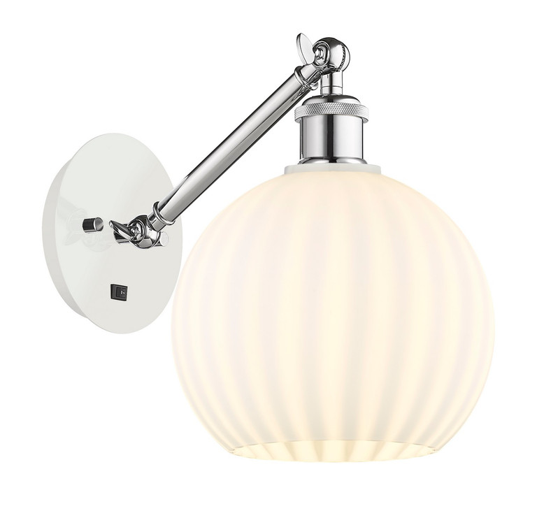 Innovations - 317-1W-WPC-G1217-8WV - LED Wall Sconce - Ballston - White Polished Chrome